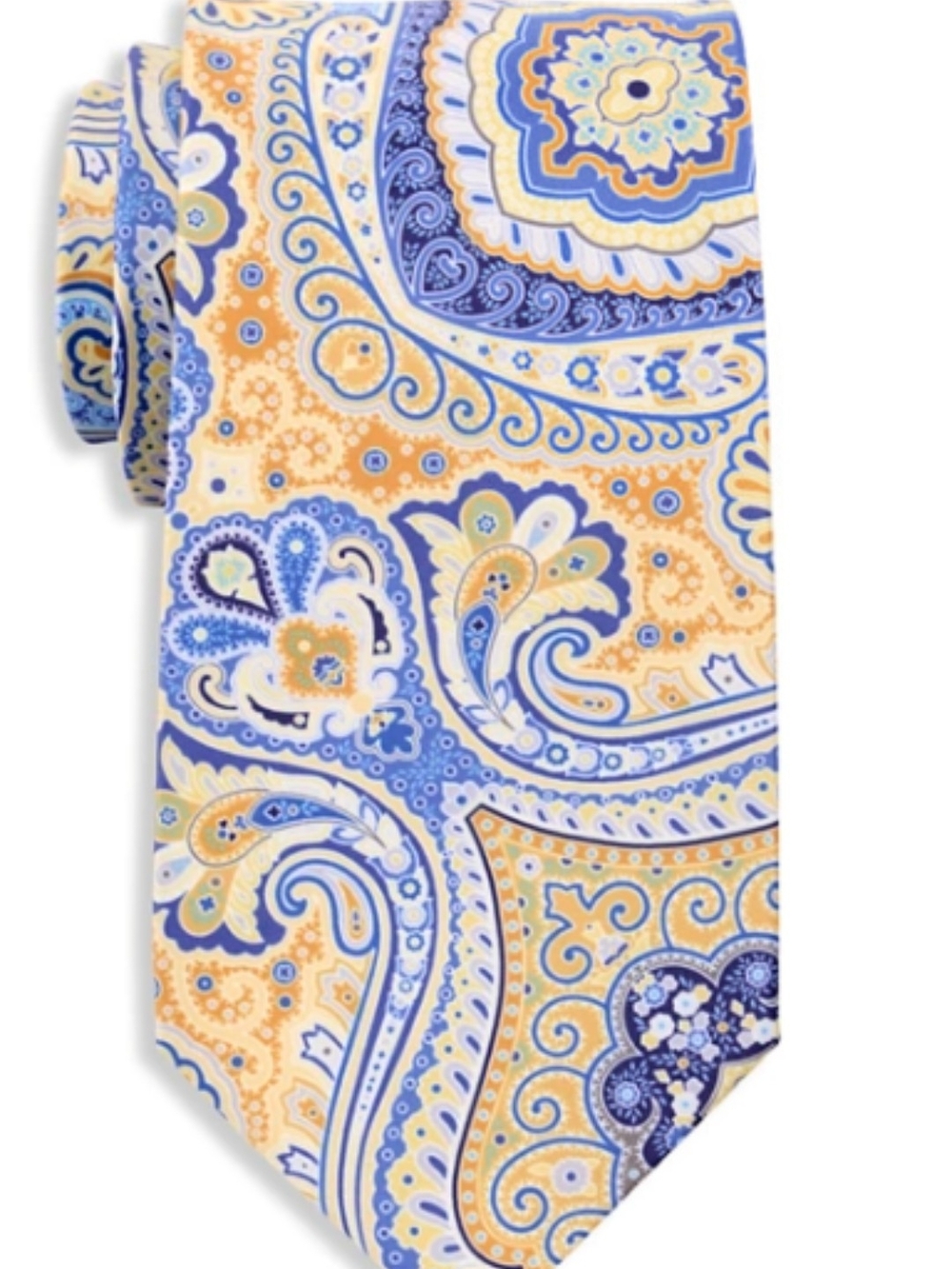Robert Graham Blue & Yellow Paisley Silk Tie